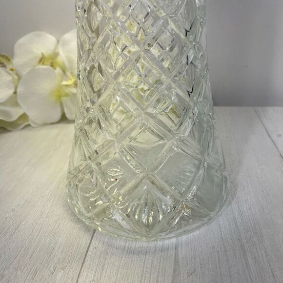 Large Silver Plate Cut Clear Glass Serving Pitcher Carafe - Picture 2 of 13